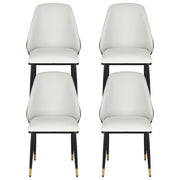 Artiss Dining Chairs Set of 4 Leather Seat Beige and Black UPHO-C-DIN-01-PU-WHX4