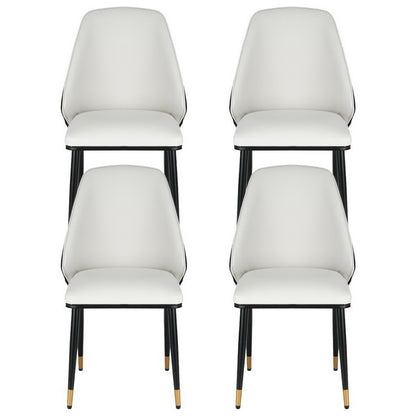 Artiss Dining Chairs Set of 4 Leather Seat Beige and Black UPHO-C-DIN-01-PU-WHX4