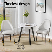 Artiss Dining Chairs Set of 4 Leather Seat Beige and Black UPHO-C-DIN-01-PU-WHX4