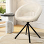 Artiss Dining Chairs Set of 2 Sherpa Boucle Swivel Base UPHO-C-DIN-01-TED-BG-AB