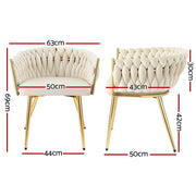 1 Artiss Dining Chair Velvet Armchair Beige UPHO-C-DIN-01-VEL-BG