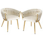 1 Set of 2 Artiss Dining Chairs Velvet Armchair Beige UPHO-C-DIN-01-VEL-BGX2