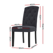 Artiss Dining Chairs Set of 2 Linen Parsons Chair Dark Grey UPHO-C-DIN-1026-GYX2