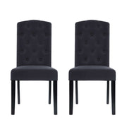 Artiss Dining Chairs Set of 2 Linen Parsons Chair Dark Grey UPHO-C-DIN-1026-GYX2