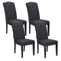 Artiss Dining Chairs Set of 4 Linen Parsons Chair Dark Grey UPHO-C-DIN-1026-GYX4