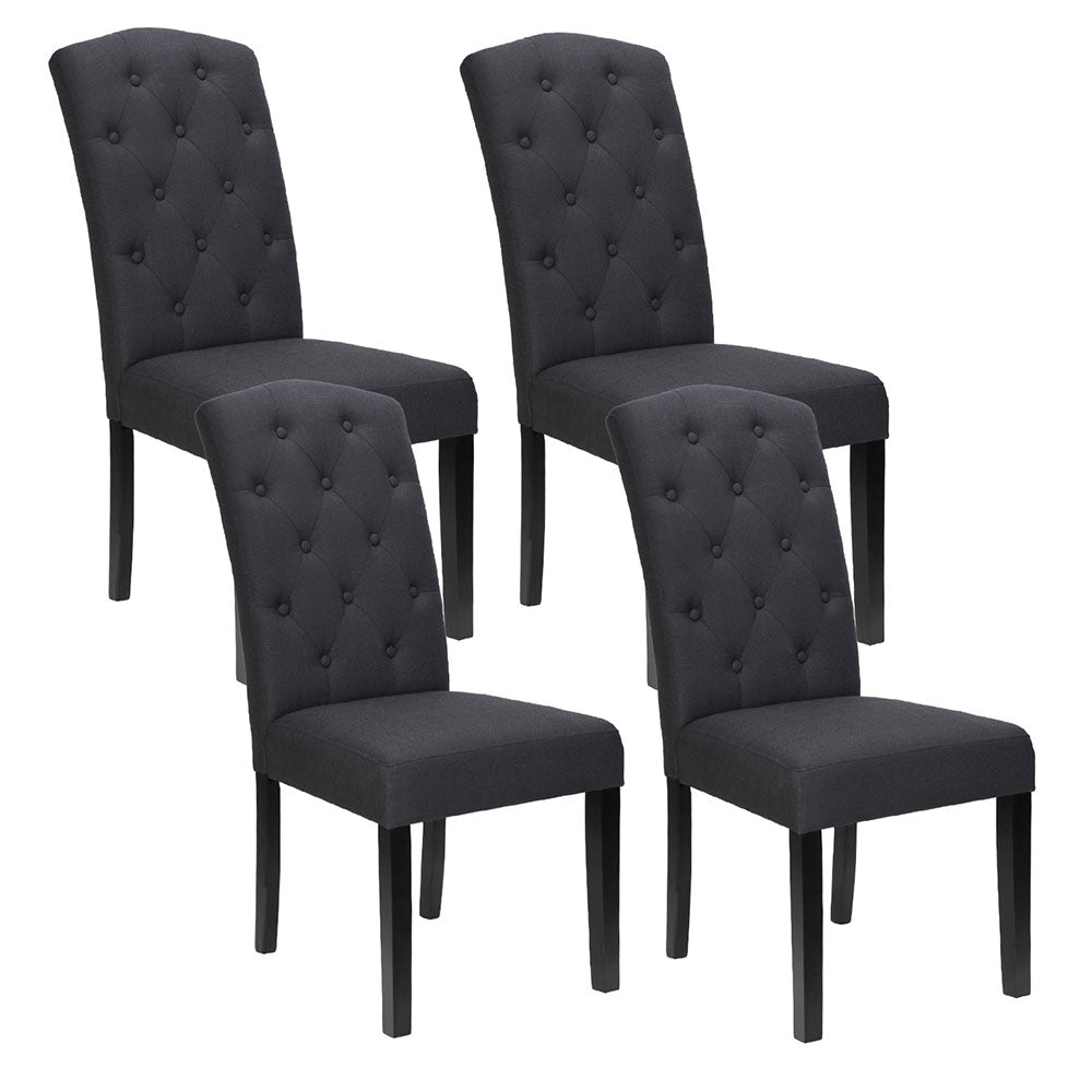 Artiss Dining Chairs Set of 4 Linen Parsons Chair Dark Grey UPHO-C-DIN-1026-GYX4