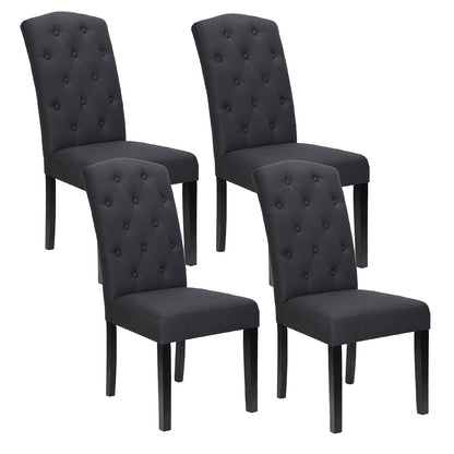 Artiss Dining Chairs Set of 4 Linen Parsons Chair Dark Grey UPHO-C-DIN-1026-GYX4