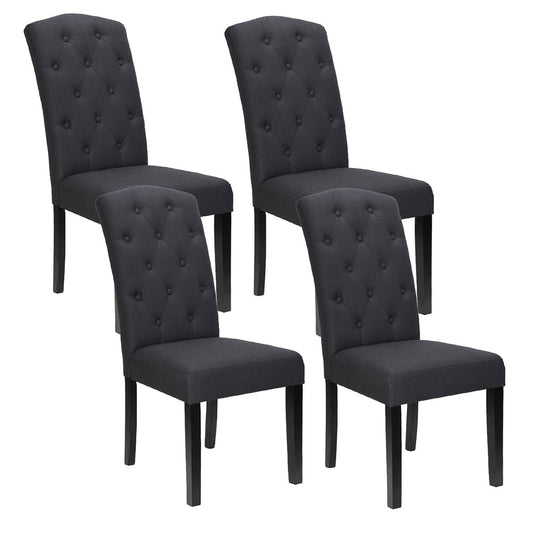 Artiss Dining Chairs Set of 4 Linen Parsons Chair Dark Grey UPHO-C-DIN-1026-GYX4