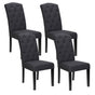 Artiss Dining Chairs Set of 4 Linen Parsons Chair Dark Grey UPHO-C-DIN-1026-GYX4
