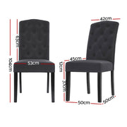 Artiss Dining Chairs Set of 4 Linen Parsons Chair Dark Grey UPHO-C-DIN-1026-GYX4