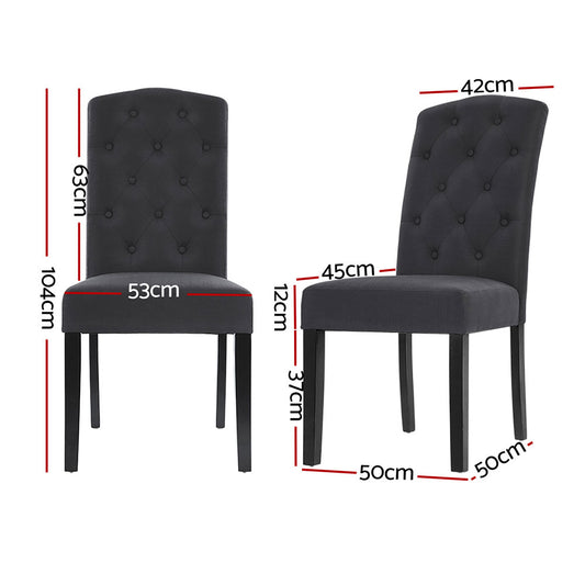 Artiss Dining Chairs Set of 4 Linen Parsons Chair Dark Grey UPHO-C-DIN-1026-GYX4