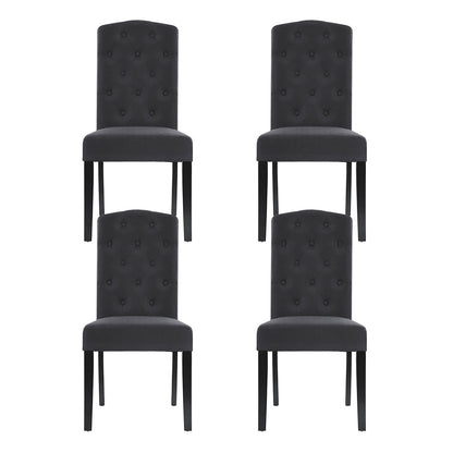Artiss Dining Chairs Set of 4 Linen Parsons Chair Dark Grey UPHO-C-DIN-1026-GYX4