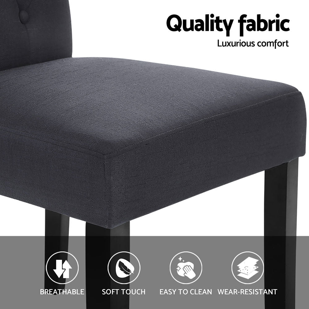 Artiss Dining Chairs Set of 4 Linen Parsons Chair Dark Grey UPHO-C-DIN-1026-GYX4