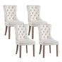 1 Set of 4 Artiss Dining Chairs Beige Velvet UPHO-C-DIN-1061-BGX4