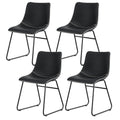 Artiss 4x Dining Chairs Retro PU Leather Kitchen Lounge Cafe Accent Chair Black UPHO-C-DIN-2503-BKX4