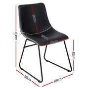 Artiss 4x Dining Chairs Retro PU Leather Kitchen Lounge Cafe Accent Chair Black UPHO-C-DIN-2503-BKX4