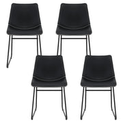 Artiss 4x Dining Chairs Retro PU Leather Kitchen Lounge Cafe Accent Chair Black UPHO-C-DIN-2503-BKX4