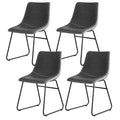 Artiss 4x Dining Chairs Retro PU Leather Kitchen Lounge Cafe Accent Chair Grey UPHO-C-DIN-2503-GYX4