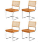 Artiss Dining Chairs Set of 4 PU Leather Rattan Cantilever Brown UPHO-C-DIN-2504-BRX4