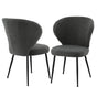 Artiss 2x Dining Chairs Sherpa Boucle Wing Back Grey UPHO-C-DIN-2514-GYX2