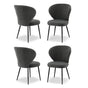 Artiss 4x Dining Chairs Sherpa Boucle Wing Back Grey UPHO-C-DIN-2514-GYX4