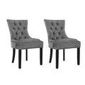 Artiss Dining Chairs Set of 2 Velvet French Provincial Grey UPHO-C-DIN470-VEL-GYX2