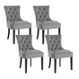 Artiss Dining Chairs Set of 4 Velvet French Provincial Grey UPHO-C-DIN470-VEL-GYX4