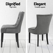 Artiss Dining Chairs Set of 4 Velvet French Provincial Grey UPHO-C-DIN470-VEL-GYX4