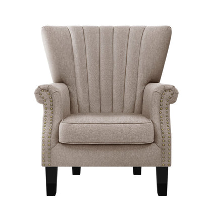 Artiss Armchair Wingback Beige Andrew UPHO-C-EMPO-TA