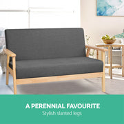 Artiss 2-Seater Sofa Armchair Skane UPHO-C-SOFA-8033-2S-GY