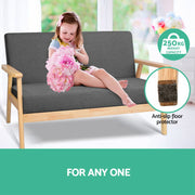 Artiss 2-Seater Sofa Armchair Skane UPHO-C-SOFA-8033-2S-GY