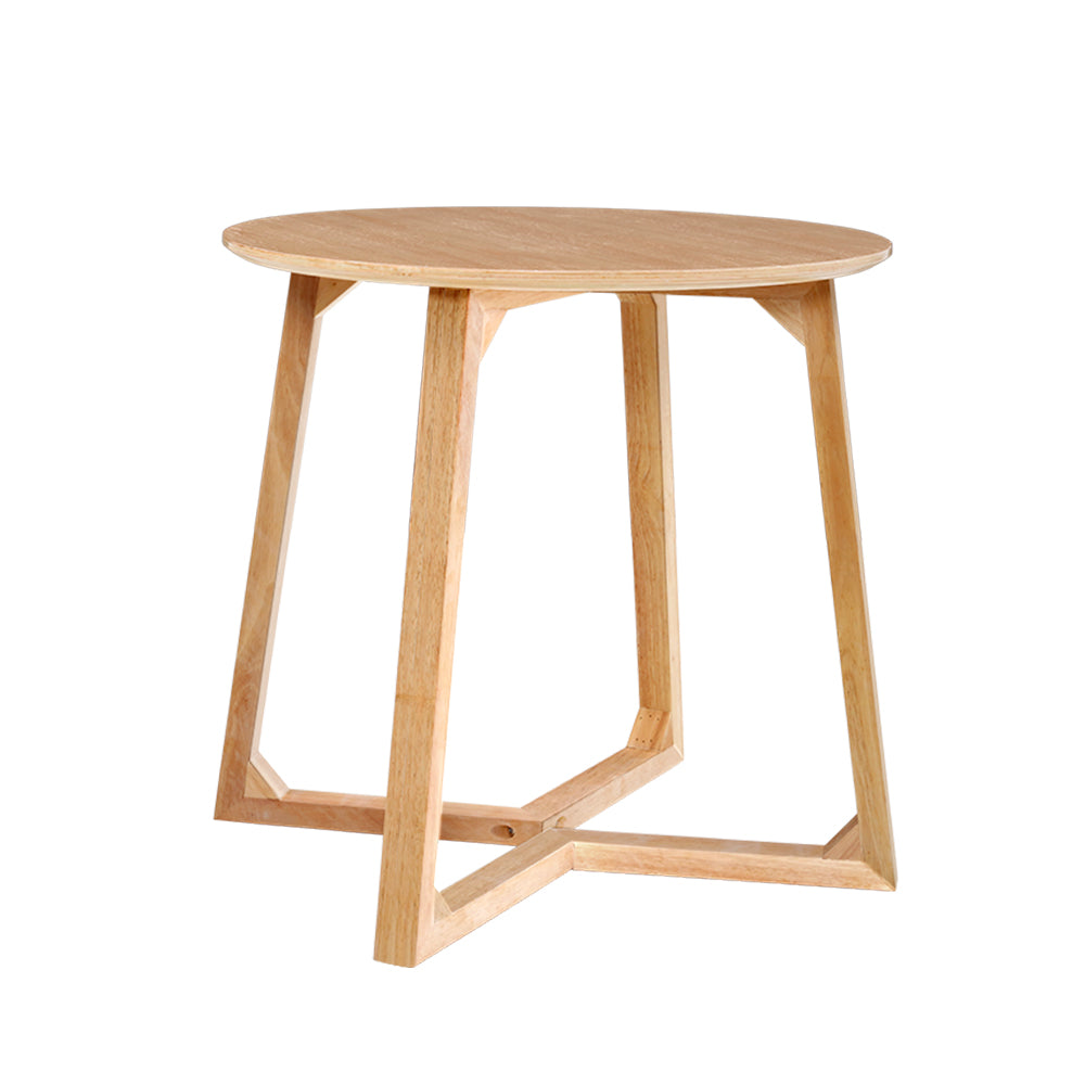 Artiss Coffee Table Round Side Tables Nightstand Bedside Furniture Wooden Beige UPHO-C-TAB-8080-WD