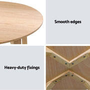 Artiss Coffee Table Round Side Tables Nightstand Bedside Furniture Wooden Beige UPHO-C-TAB-8080-WD