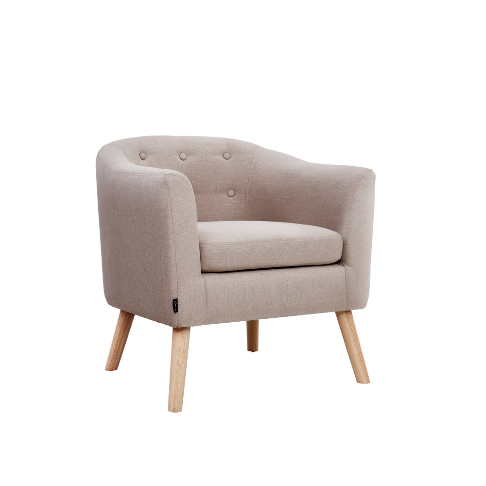 Artiss Armchair Tub Chair Beige Adora UPHO-D-ARM02-BG