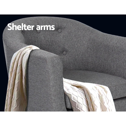 Artiss Armchair Tub Chair Grey Adora UPHO-D-ARM02-GY