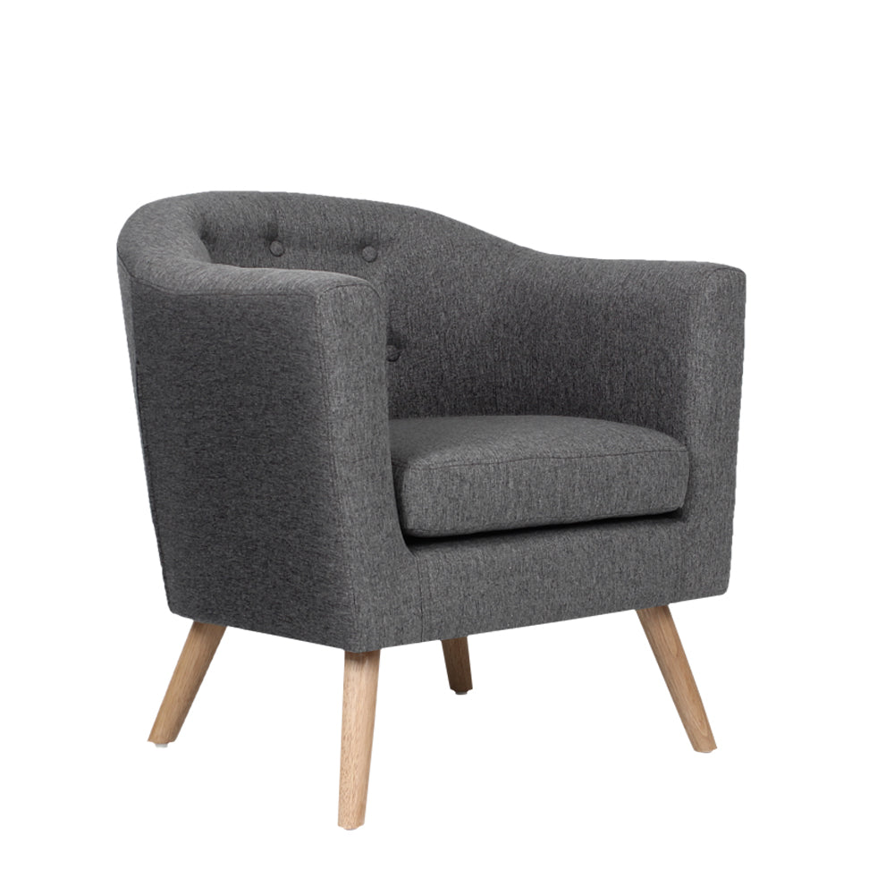 Artiss Armchair Tub Chair Grey Adora UPHO-D-ARM02-GY