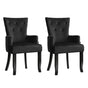 2x Artiss Dining Chairs Velvet French Provincial Armchair Black UPHO-D-DIN116-VEL-BKX2