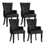 4x Artiss Dining Chairs Velvet French Provincial Armchair Black UPHO-D-DIN116-VEL-BKX4