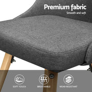 Artiss Dining Chairs Set of 4 Fabric Wooden Grey UPHO-D-DIN203A-GYX4
