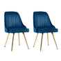 Artiss Dining Chairs Set of 2 Velvet Channel Tufted Blue UPHO-D-DIN203C-VEL-BLX2