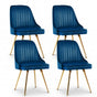 Artiss Dining Chairs Set of 4 Velvet Channel Tufted Blue UPHO-D-DIN203C-VEL-BLX4