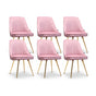 Artiss Dining Chairs Set of 6 Velvet Channel Tufted Pink UPHO-D-DIN203C-VEL-PKX6