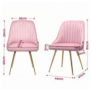 Artiss Dining Chairs Set of 6 Velvet Channel Tufted Pink UPHO-D-DIN203C-VEL-PKX6