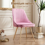 Artiss Dining Chairs Set of 6 Velvet Channel Tufted Pink UPHO-D-DIN203C-VEL-PKX6