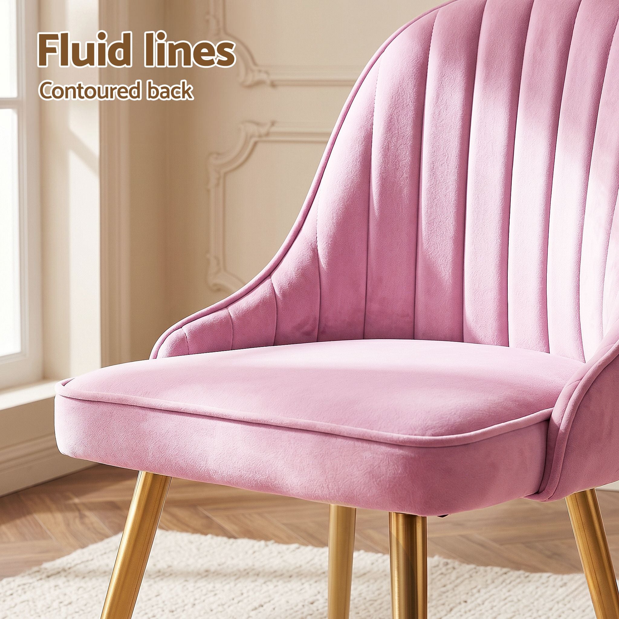 Artiss Dining Chairs Set of 6 Velvet Channel Tufted Pink UPHO-D-DIN203C-VEL-PKX6