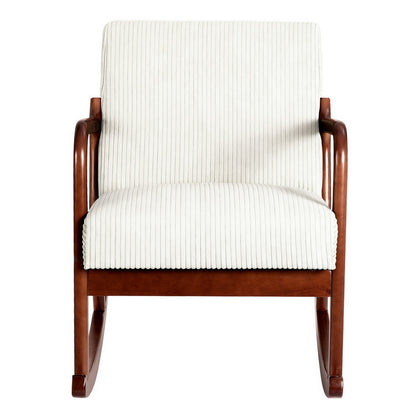 Artiss Rocking Armchair Lounge Chair Corduroy Beige UPHO-E-ARM-01-COR-BG
