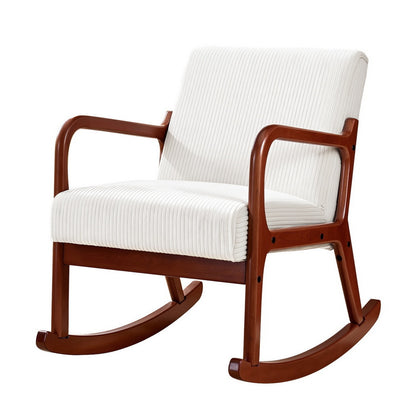 Artiss Rocking Armchair Lounge Chair Corduroy Beige UPHO-E-ARM-01-COR-BG