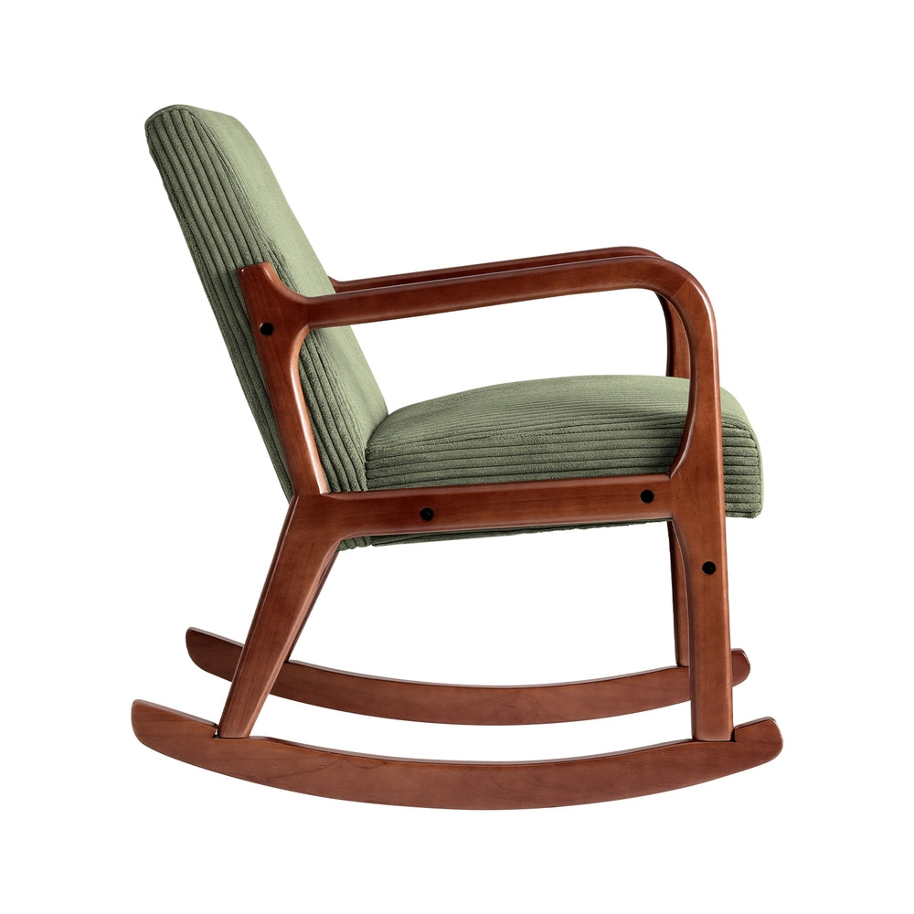 Artiss Rocking Armchair Lounge Chair Corduroy Green UPHO-E-ARM-01-COR-GN