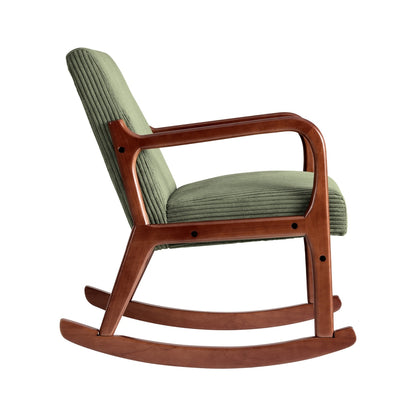 Artiss Rocking Armchair Lounge Chair Corduroy Green UPHO-E-ARM-01-COR-GN