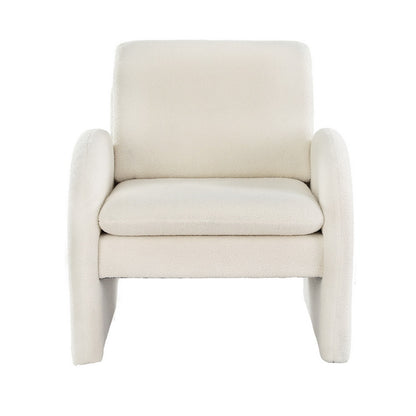 Artiss Armchair Accent Chair Lounge Tub Sofa Couch Curved Arm Seat Boucle White UPHO-E-ARM-02-TED-WH